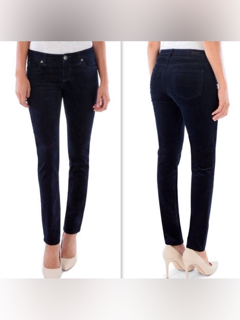 Nwt Kut From The Kloth Diana Skinny Navy Blue Retro Corduroy Pants Size 6